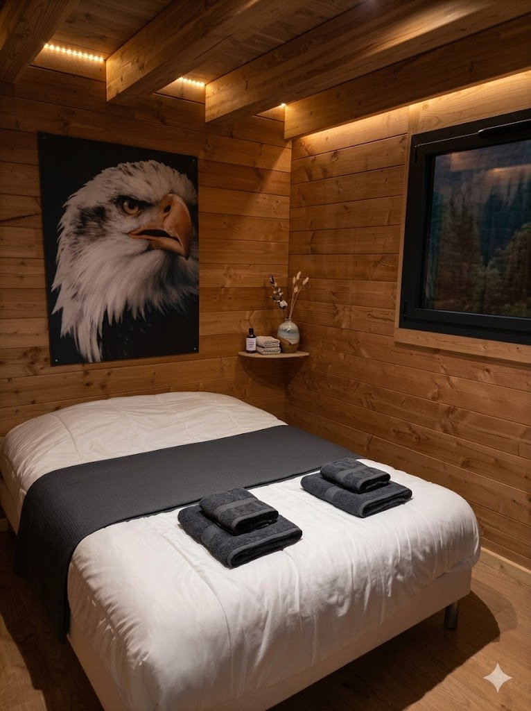 La chambre Aigle. Un lit 140*190